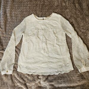 Soft Surroundings XS Lace Lined top white Romantic Cottagecore